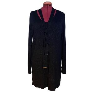 Michael Kors short Dress with Bow Tie in Black and Silver